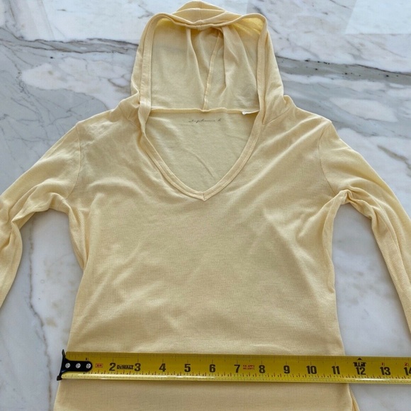 STEPHANIE B YELLOW LONG SLEEVE HOODIE SMALL NWOTS! - Picture 7 of 15
